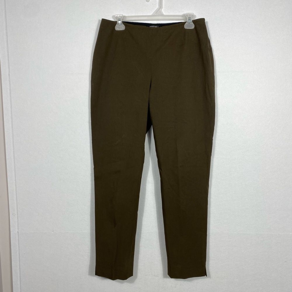 Lafayette 148 New York Olive Brown Flat Front Chinos